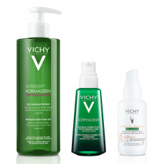 Vichy NORMADERM Протокол за мазна и склонна към акне кожа в зряла възраст (почистване, грижа)