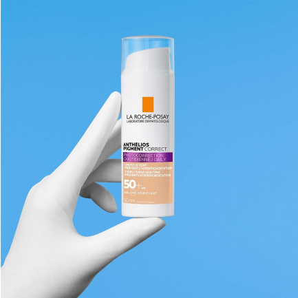 La Roche-Posay Anthelios Pigment Correct SPF50+ Оцветен крем за лице за фотозащита и фотокорекция - среден нюанс 50 ml